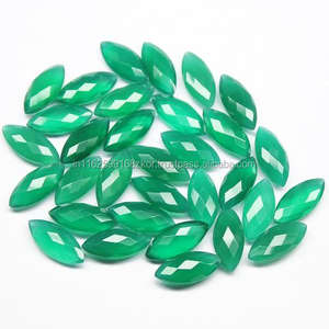 Onyx vert naturel de haute qualité pierre précieuse en vrac forme de marquise coupe à facettes semi-précieuse toutes les tailles disponibles pour la fabrication de pendentifs - Product Image 2