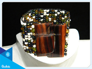 Pulsera con hebilla de madera Vintage Unisex al por mayor brazalete con cuentas para compromiso aniversario fiesta regalo patrón en forma de número - Product Image 2