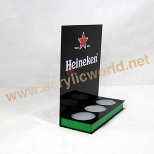 Black Led Acrylic Three Bottle for Eco-friendly Wine Display Rack with Custom Logo Wholesale - Product Image 3