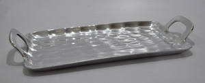 IHA Aluminium Hammered Metal Dishes & <b>Plates</b> 35x35x5cm Chip & <b>Dip</b> Collection - Product Image 2