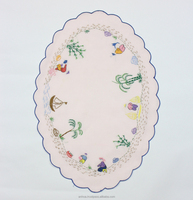 Broderie à la main serviette de cocktail et napperon
