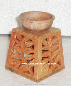 Stone Aroma Fragrance Oil Warmer, Indian Soapstone Oil Burner - Product Image 1