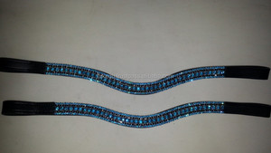 Caballo de brida ecuestre occidental de cuero elegante personalizable Caballo personalizable Bling Browband Costura elegante para montar - Product Image 1