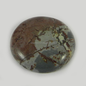 Pierre précieuse naturelle Picasso Jasper, cabochon rond de 24 mm, 5,05 g, pierre brute pour bijoux - Product Image 2