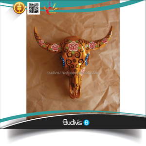 Cabeza de calavera Artificial, flor pintada a mano Tribal abstracta - Product Image 2