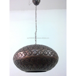 B243 Lampe murale suspendue décorative en acier cuivre antique avec source de lumière à économie d'énergie Design d'ombre de queue de paon par Zahereen - Product Image 4