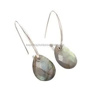 925 Sterling <b>Silver</b> <b>Stud</b> Earrings Labradorite Natural Gemstone Cute Gift for Women's Party Western Stone Wedding Jewelry Fine - Product Image 1
