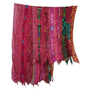 Étole multicolore multi usage écharpes uniques indien sari patchs écharpe réversible écharpe rayée colorée panneau de soie vintage sari - Product Image 2