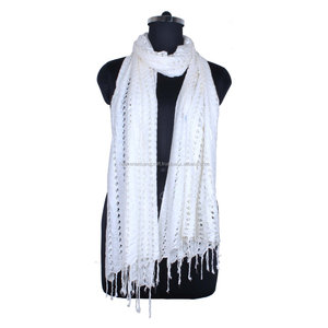 Rayon <b>Net</b> Skinny Scarf Hand Knitted Rayon <b>Net</b> Scarf for Girls SC0201 Rayon <b>Net</b> Skinny Skinny Hand Knitted - Product Image 1