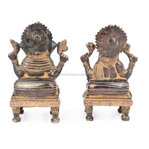 Figura decorativa hecha a mano de bronce antiguo indio, estatua de escultura de Ganesh y Lakshmi, estatua para decoración del hogar, SBG-276 de 10x16 cm - Product Image 3