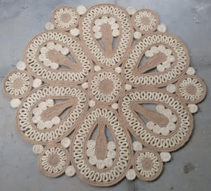 Tapis rond tressé en Jute, très doux, couverture de sol moderne, pour adultes, en treillis, taille personnalisée, offre spéciale - Product Image 2