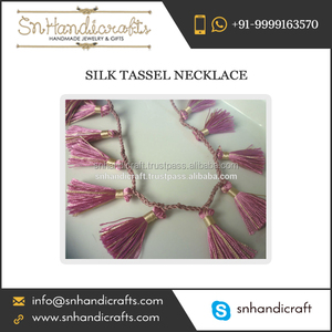 Trendy Professional Jewellery <b>Long</b> <b>Braided</b> Silk Cord Tassel Necklace for Sale - Product Image 1