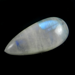 Piedra lunar arcoíris natural de 1.21 quilates con fuego azul, cabujón en forma de pera de 13x30 mm, hermosas piedras sueltas para diseño de joyería IG0153 - Product Image 1