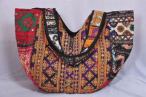 Bolso de Hombro Banjara Afgano Bordado a Mano de la India para Mujer, Bolso Vintage Étnico Tribal Gitano, Bolso Tipo Bandolera - Product Image 2