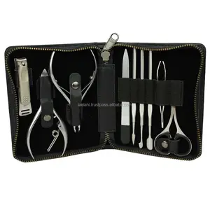 Hot Sell Manicure Pedicure Grooming Kit Set For Professional Finger & Toe Nail Care Scissors Clipper Case 2024