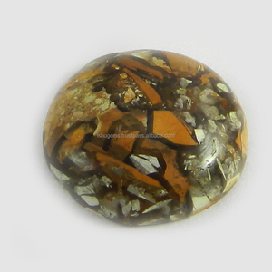 Meilleure pierre naturelle de jaspe Mookaite breccié, cabochon rond de 20 mm, 3,15 g, pierre précieuse pour bijoux IG0827 - Product Image 1