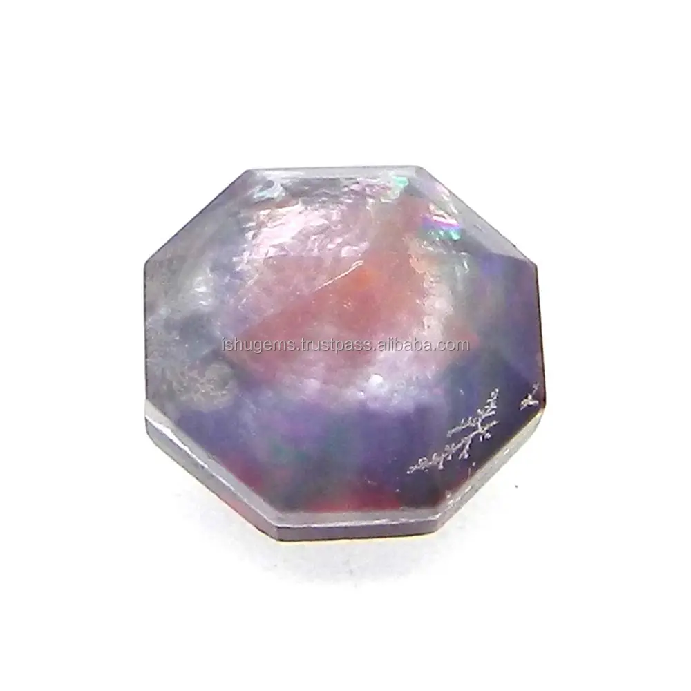 Doblet de pierres précieuses en vrac, 10x10mm, fantaisie, 6.8 cg, cristal, mère de perle et grenat
