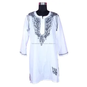 DRL 011 الدجاج طويلة كورتي جديد موردن يتوهم طويلة Kurta Lakhnavi تطريز الدجاج كورتي أحدث كورتي مصمم بالجملة Kurta