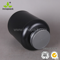 Pot cylindrique en plastique noir écologique de 5 L avec bouchon à vis pour poudre protéinée, aliments en conserve et applications chimiques
