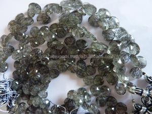 ลูกแพร์ briolette เหลี่ยมควอตซ์สีดำผลึกคริสตัล lampwork และลูกปัดแก้ว - Product Image 3