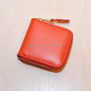 Handmade Small Red Real Leather Coin <b>Pouch</b> Cute Shape and Pretty Zipper for <b>Men</b> and Women's Coin Case - Product Image 1