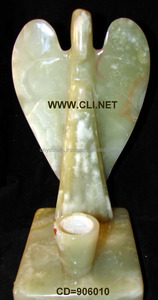 Portavelas de luz de té de mano de oración de piedra de ónix natural para Navidad linternas y tarros de velas de piedra elegantes - Product Image 2