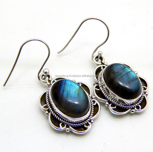 925 boucles d'oreilles en argent Sterling Labradorite pierres précieuses à la mode bijoux à la mode pour les femmes pour les mariages fêtes cadeau en or - Product Image 1