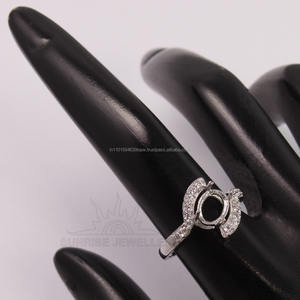 Anillo Ovalado con Engaste de Garra Clásico de Plata de Ley 925, Elegante Anillo de Compromiso con Circonita Cúbica, Semimontura de 6x8 mm, Todos los Tamaños - Product Image 6