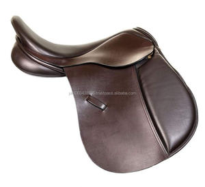 อานม้าม้าสีดำ/ น้ำตาลกระโดดแบบอังกฤษมีความทนทาน GP อเนกประสงค์ทำจากหนัง - Product Image 1