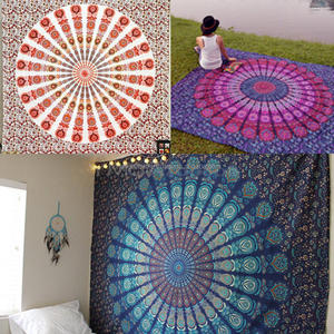 ผ้าพิมพ์ลายสไตล์ฮิปปี้แมนดาลาแบบโบฮีเมียนผ้าปูโต๊ะราชินีแบบแขวนผนังผ้าคลุมเตียงหรือสำหรับห้องนอนหรือหอพัก - Product Image 2