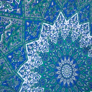Fatto a mano indiano Hippie Star <span class=keywords><strong>Mandala</strong></span> tappezzeria appesa da parete blu elefante stampato copriletto etnico decorazione artistica per dormitorio o camera da letto