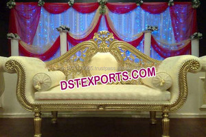 Muebles de madera tallados en plata para bodas, sofá de metal morado y plateado para bodas, fabricante de muebles metálicos para bodas indias en el Reino Unido. - Product Image 3