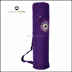 กระเป๋าเสื่อโยคะปักจักระเดียวมีซิปผู้ผลิตอินเดียที่ไม่ซ้ำกัน - Product Image 3