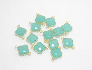 925 joyería de declaración de plata esterlina Calcedonia peruana bisel de piedras preciosas naturales piedra natal conector bohemio hecho a mano Perú facetado - Product Image 2