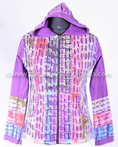 Sudadera con capucha Hippie para mujer, chaqueta con capucha Vertical, corte de maquinilla de afeitar púrpura, rayas bohemias, CSWJ 413B - Product Image 2