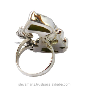 Genuine Solid 925 Sterling Silver Moldavite Multi Gemstone <b>Ring</b> Indian Handmade Silver Jewelry Eternity Vermeil <b>Rings</b> - Product Image 2