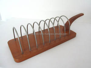<b>Toast</b> <b>Rack</b>, Bread <b>Toast</b> <b>Rack</b>, Metal <b>Toast</b> <b>Rack</b> With Wood Base - Product Image 1