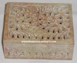 Haute qualité de la maison décorative et désherbage cadeau but le plus attrayant à la main stéatite sculpture bijoux boîte de rangement - Product Image 1