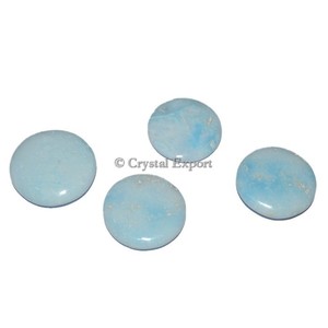 Pierre de massage en aragonite bleue en forme de disque - Product Image 1