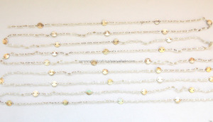 Fashionable Clear Quartz Brass Handmade Rosary Natural Multi Gemstone <b>Jewelry</b> Gold Plated Multi Purpose Coin Charm Chain - Product Image 4