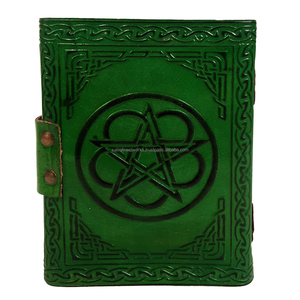Journal relié en cuir véritable en relief Spiderman celtique rustique fait à la main grand cadeau ombres noir et vert personnaliser carnet de notes - Product Image 5