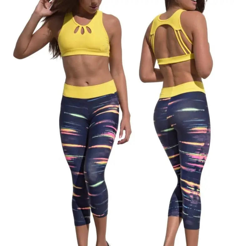 Conjunto de sutiã capri para academia, conjunto de legging e sutiã esportivo para treino brasileiro