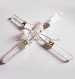 ลูกบอลคริสตัลควอตซ์4จุดทำด้วยมือลูกบอลสร้างพลังงานหินเรกิบำบัดทางจิตวิญญาณตามหลักฮวงจุ้ย - Product Image 1