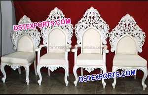 Set de chaises Mandap en bois faite à la main, Design moderne, idéal pour mariage, 4 pièces - Product Image 3