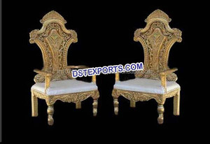 Mariage Royal Chaise En Or avec Tissu Ivoire Belle Concepteur De Mariage Chaises En Métal Style Différent Mariage Mariée Marié Chaises - Product Image 2
