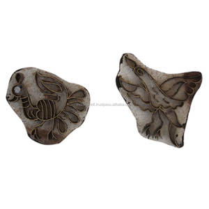 Mezcla hecha a mano de madera lienzo impresión bloques arte decorativo artesanía - Product Image 1