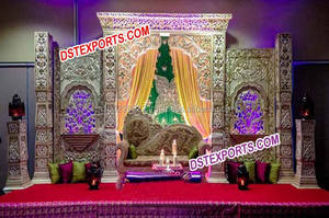 Hindu Wedding Decorated Stage New Reception Stage Setup Jodha Akbar Stages Manufacturer - Product Image 2
