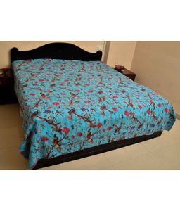 Indian Kantha Blanket New Bird Of Paradise Kantha Throw Bed Cover - Product Image 5