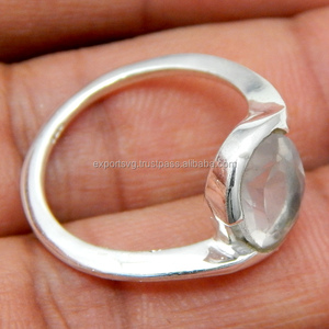Best Selling 925 Sterling Silver Minimalist Design <b>Ring</b> Natural Cut <b>Rose</b> <b>Quartz</b> Gemstone Diamond Classic Perfect Wedding Gift - Product Image 2
