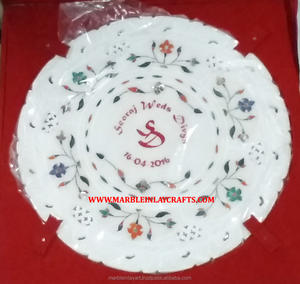 Hermosa placa decorativa de mármol blanco - Product Image 1